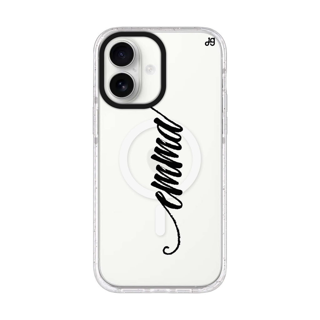 Vintage Writing iPhone 17 水晶透明保護殼正面展示