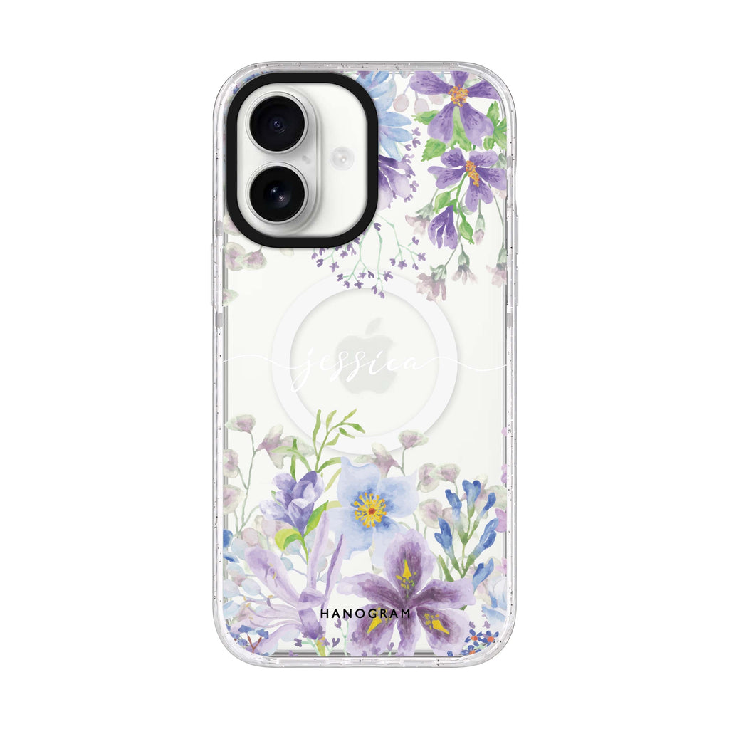 Flowers Bloom iPhone 17 水晶透明保護殼正面展示
