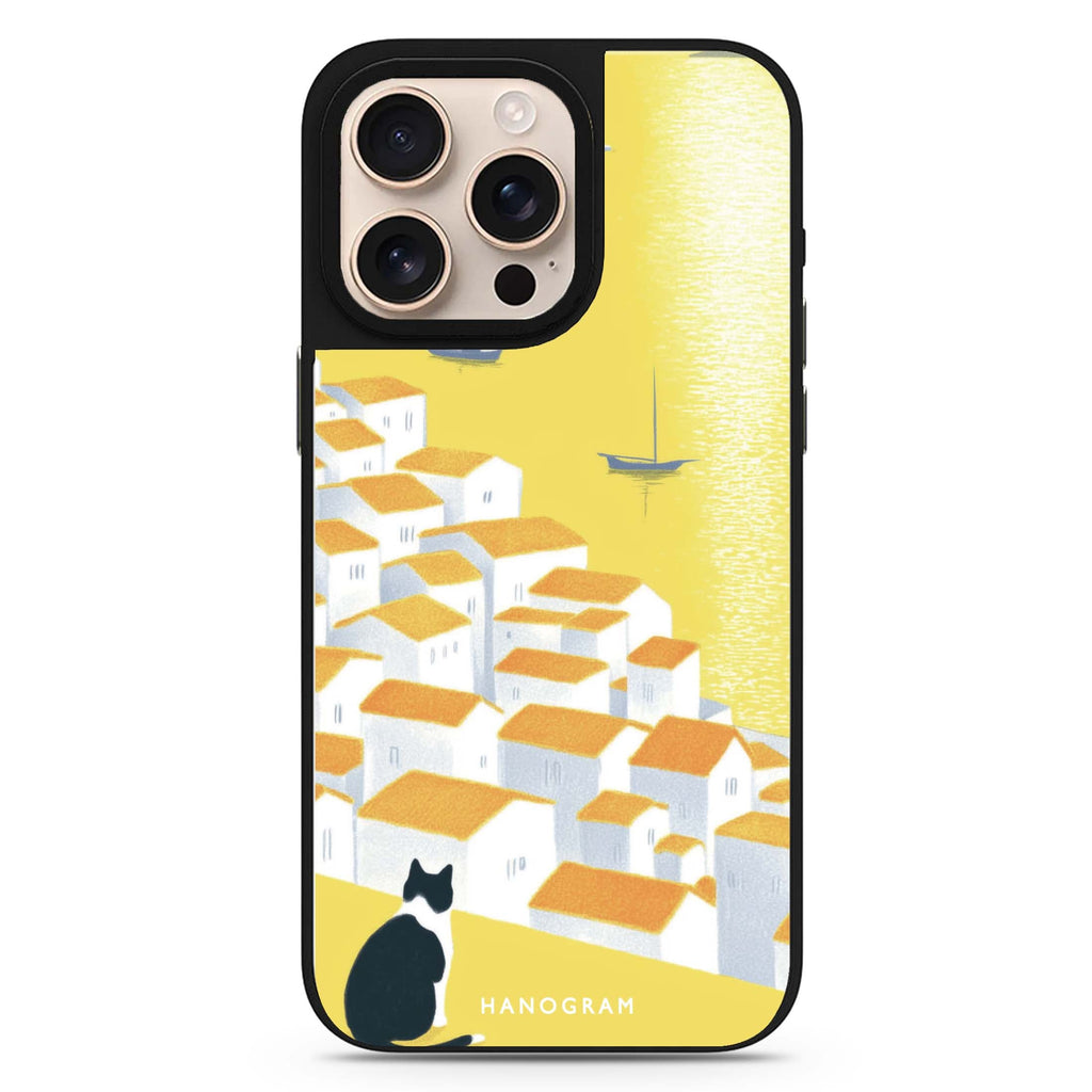 Sunset View Cat Magsafe 兼容鏡面手機殼