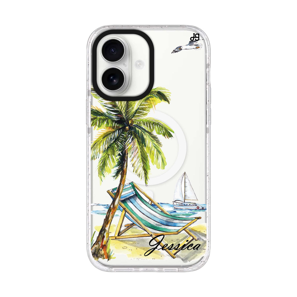 Summer on the beach iPhone 17 水晶透明保護殼正面展示