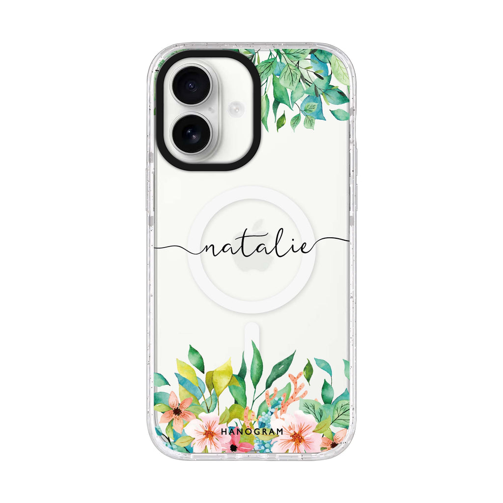 Floral Imagination iPhone 17 水晶透明保護殼正面展示