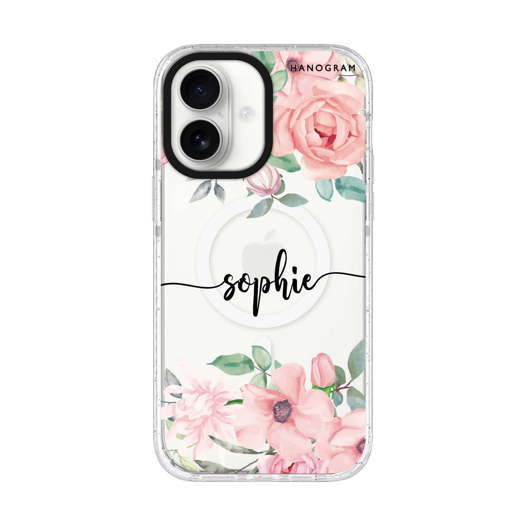 Forever Love Rose iPhone 17 水晶透明保護殼正面展示