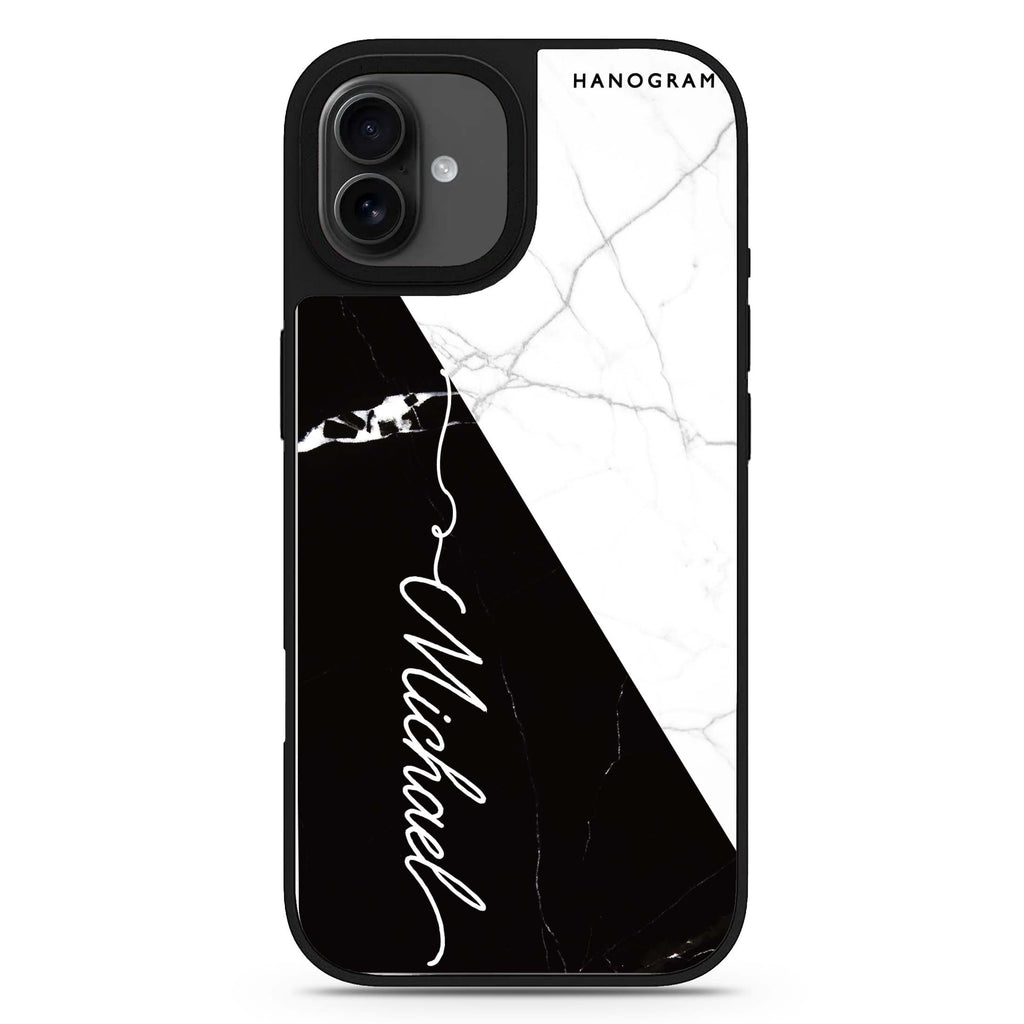 White And Black Marble iPhone 17 大理石紋鏡面手機殼 主圖設計