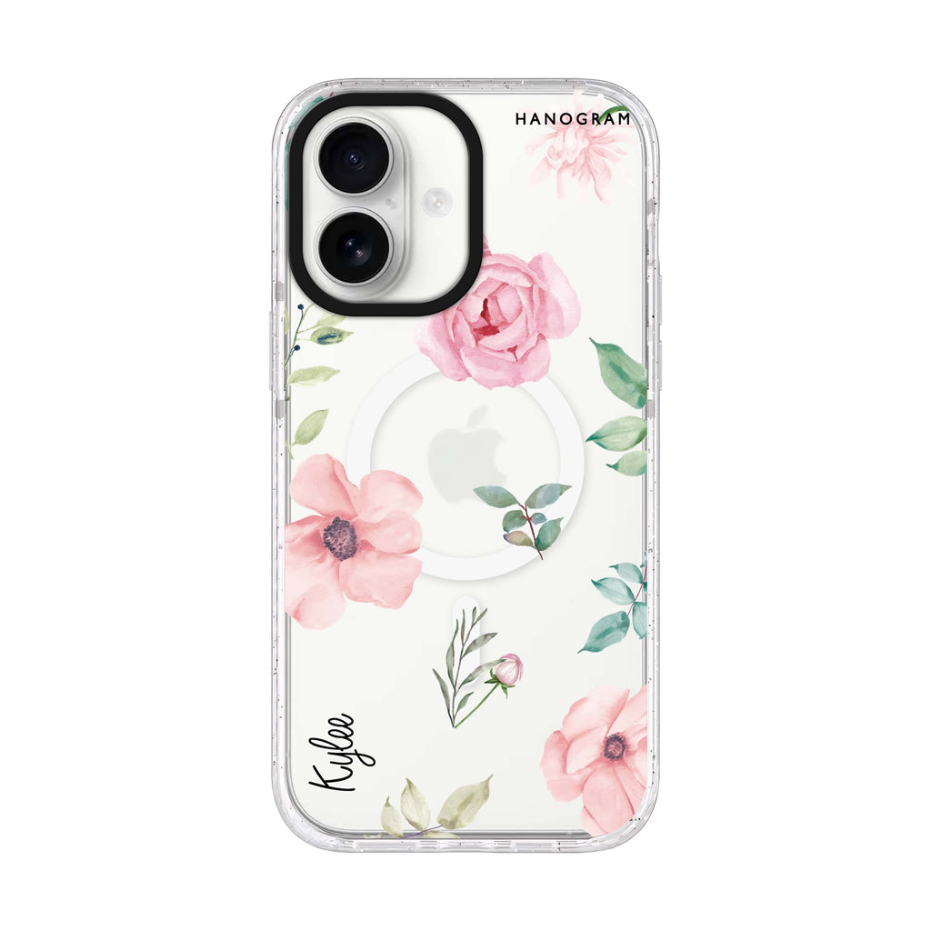 Rose Flower iPhone 17 水晶透明保護殼正面展示