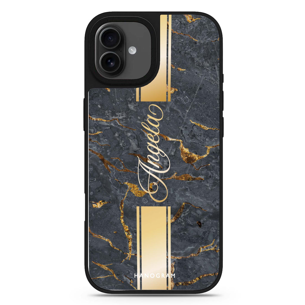 Luxury Gold Marble iPhone 17 大理石紋鏡面手機殼 主圖設計