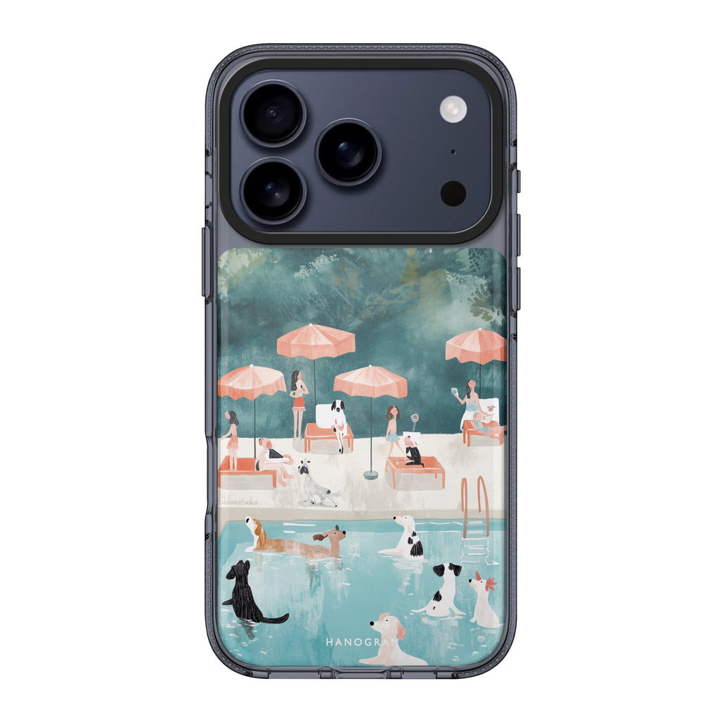 Paws by the Pool iPhone 17 Pro Max MagSafe 水晶透明保護殼 動物圖案設計 圖1