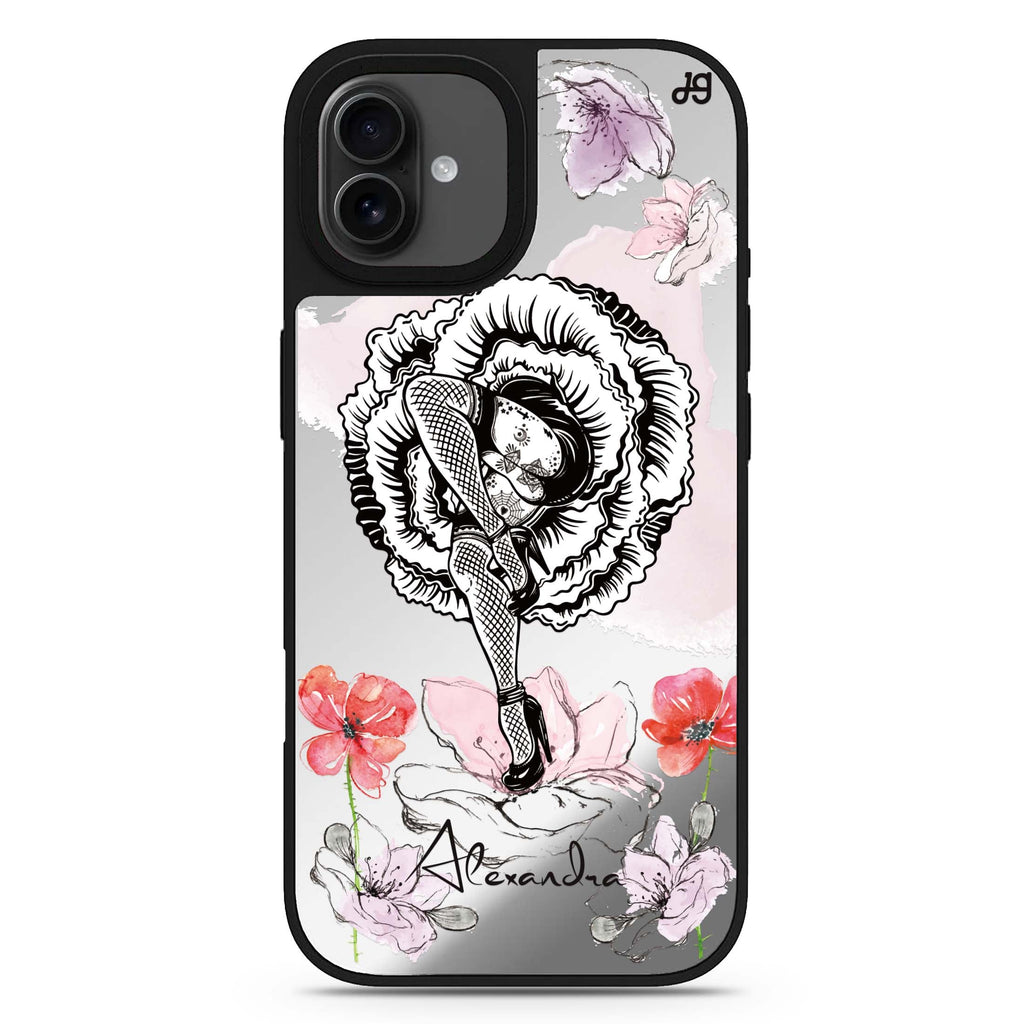 Dancing Flora iPhone 17 花卉鏡面手機殼 主圖設計
