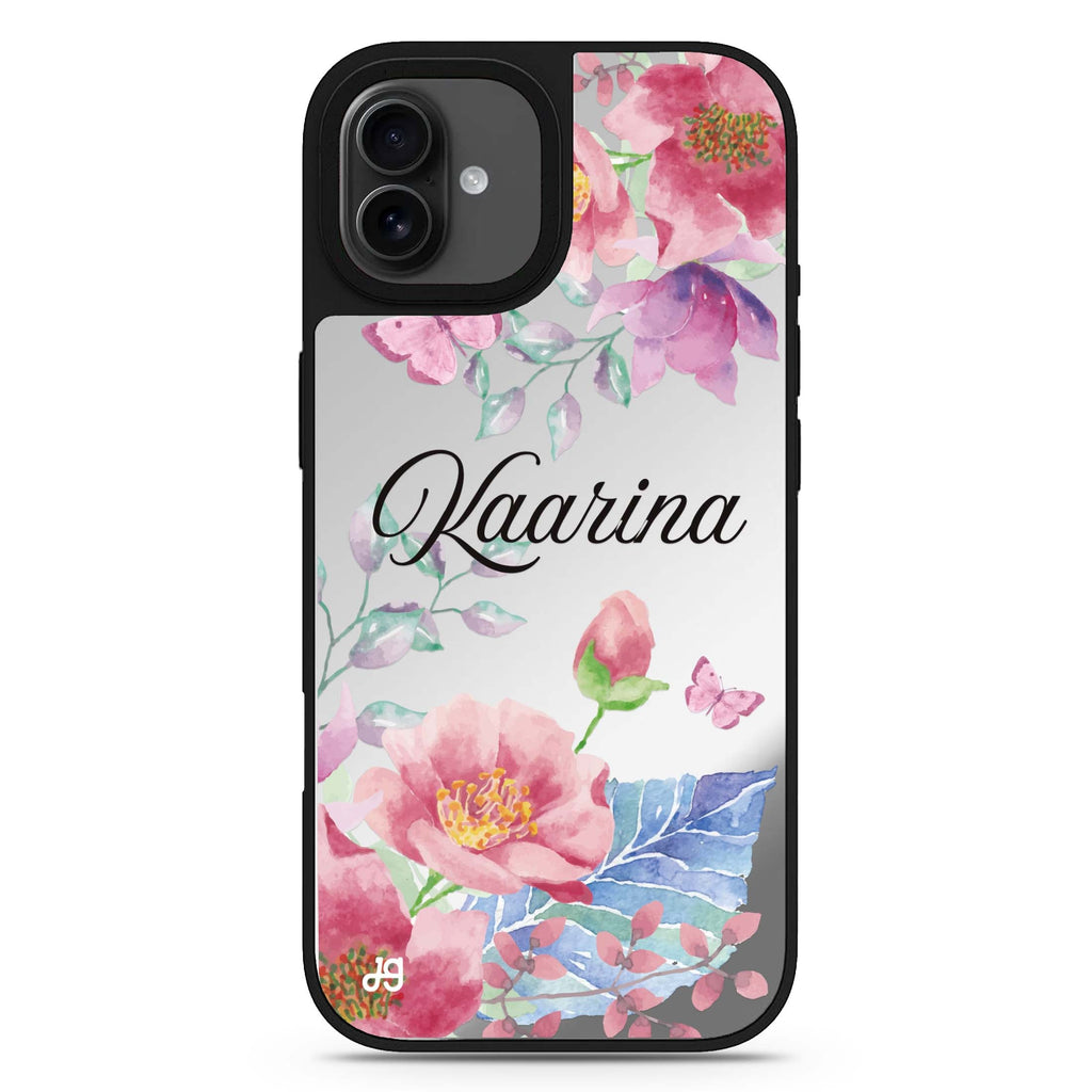 Butterfly Garden iPhone 17 花卉鏡面手機殼 主圖設計