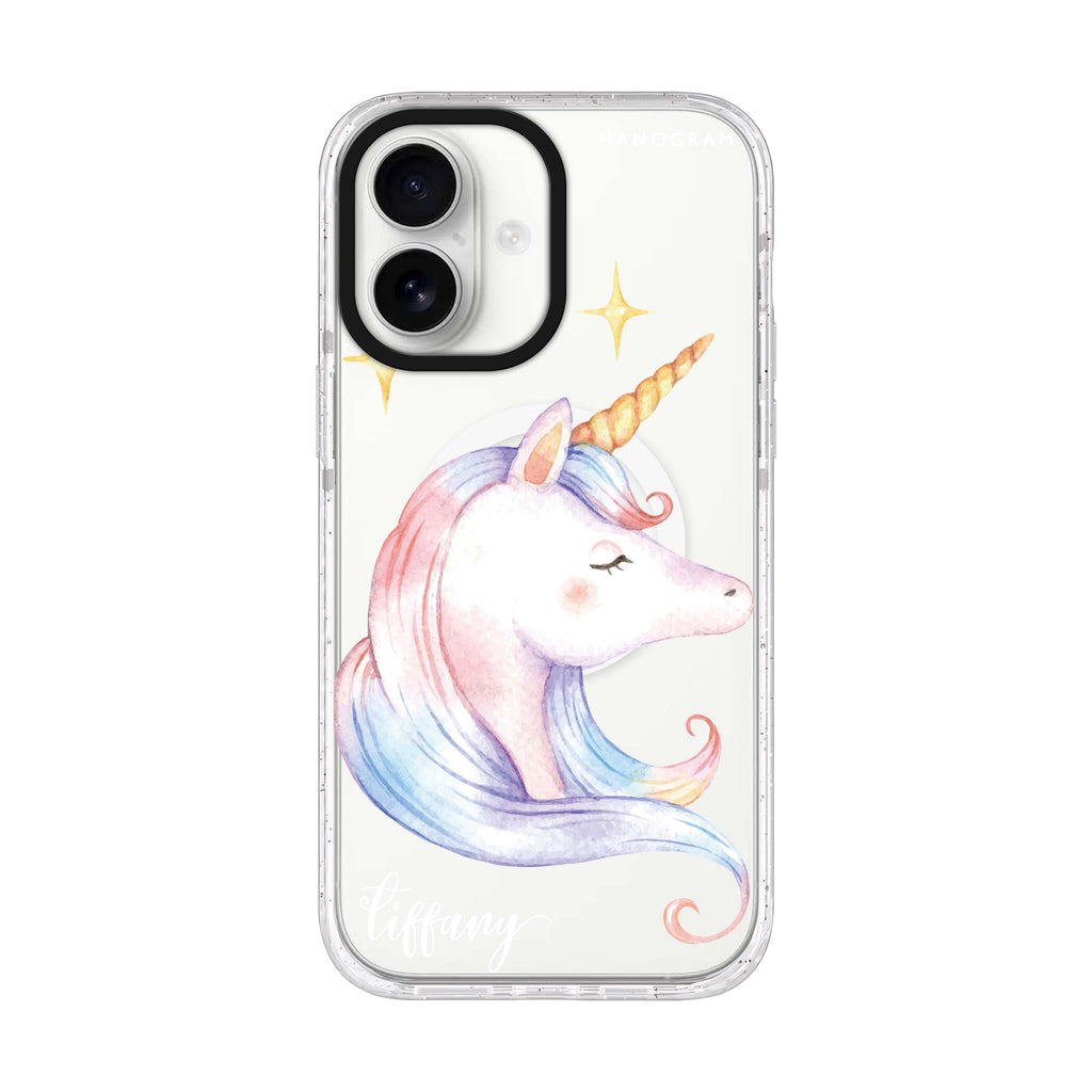 Wonderful Unicorn iPhone 17 水晶透明保護殼正面展示