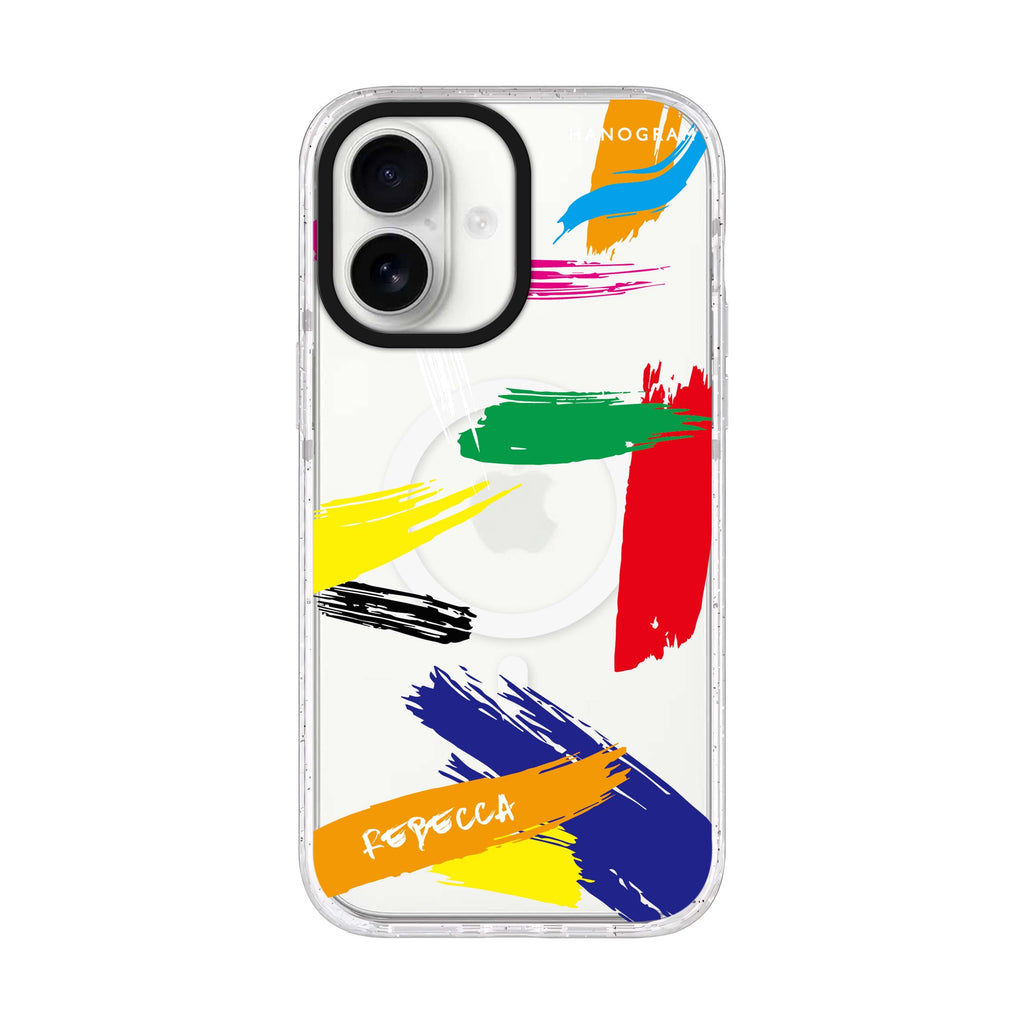Brush Paint iPhone 17 水晶透明保護殼正面展示