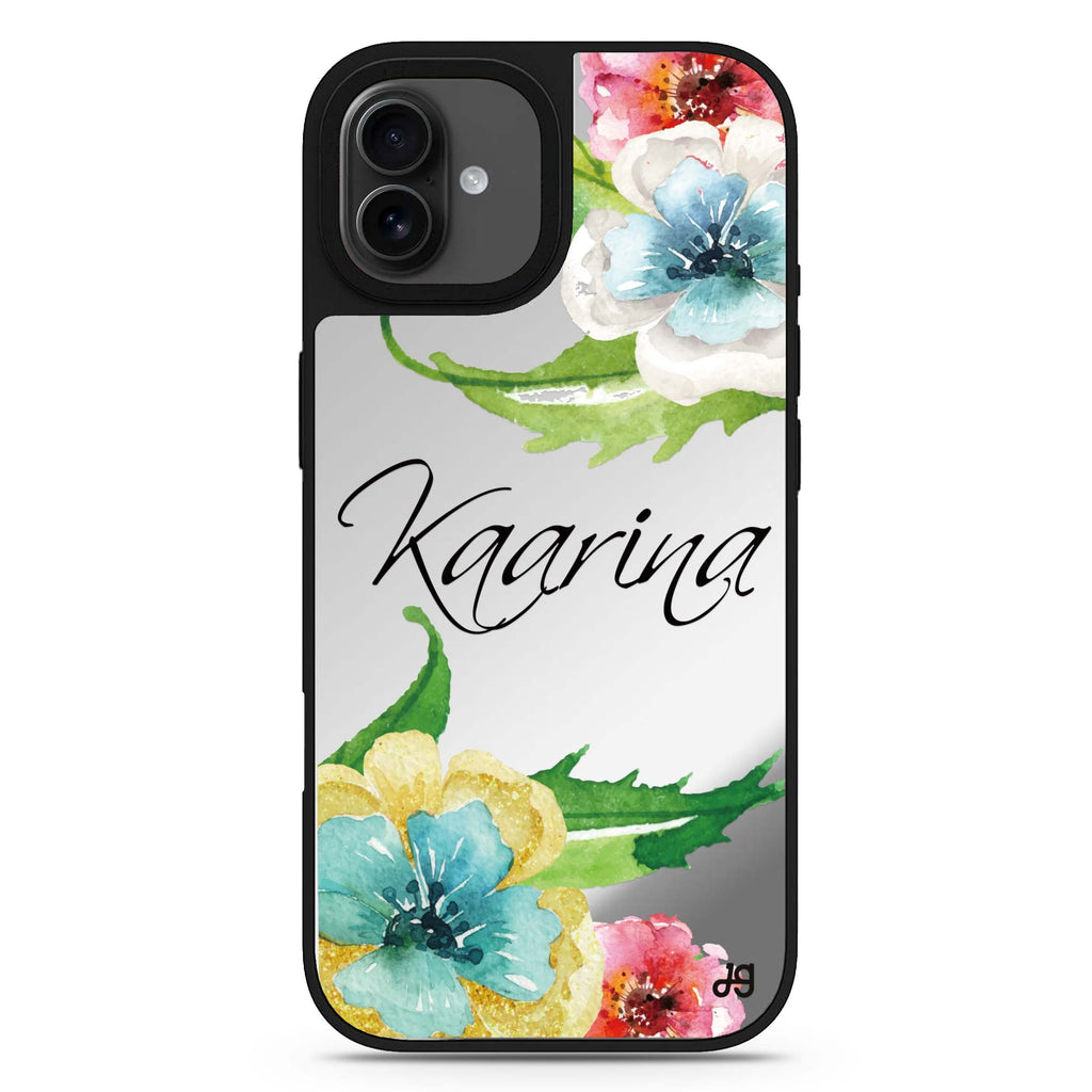Golden and White Anemones iPhone 17 色彩設計鏡面手機殼 主圖設計