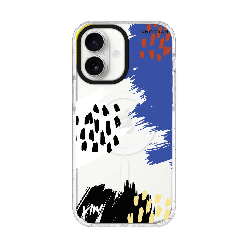 Trendy Abstract I iPhone 17 水晶透明保護殼正面展示