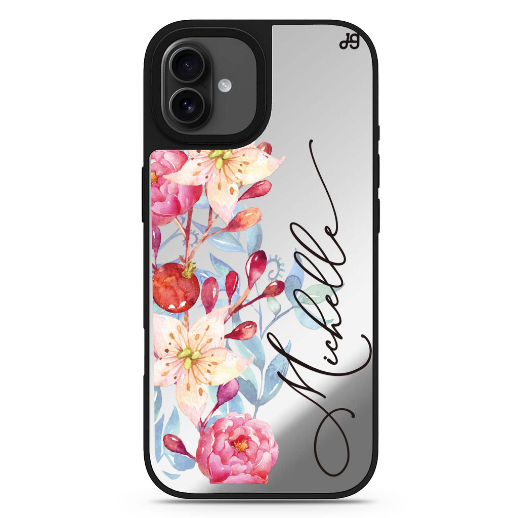 Pink Watercolor Floral Bouquet iPhone 17 水彩鏡面手機殼 主圖設計