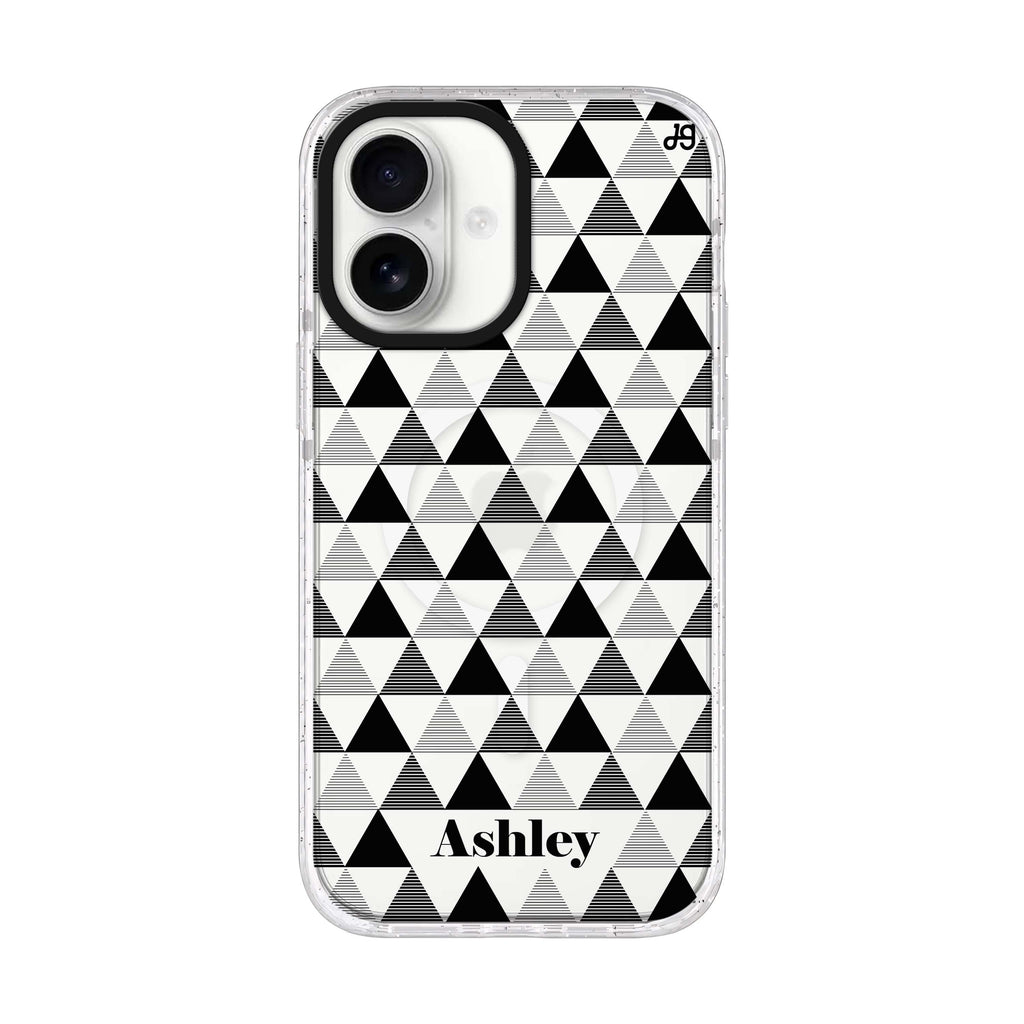 Triangles Seamless iPhone 17 水晶透明保護殼正面展示