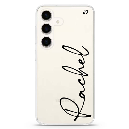 Personalized Script Samsung Galaxy S26/S25/S24 可加名字水晶透明保護殼正面展示