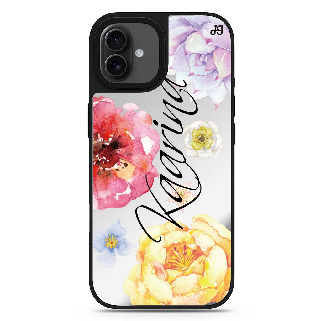 Colorful Watercolor Flowers iPhone 17 水彩鏡面手機殼 主圖設計