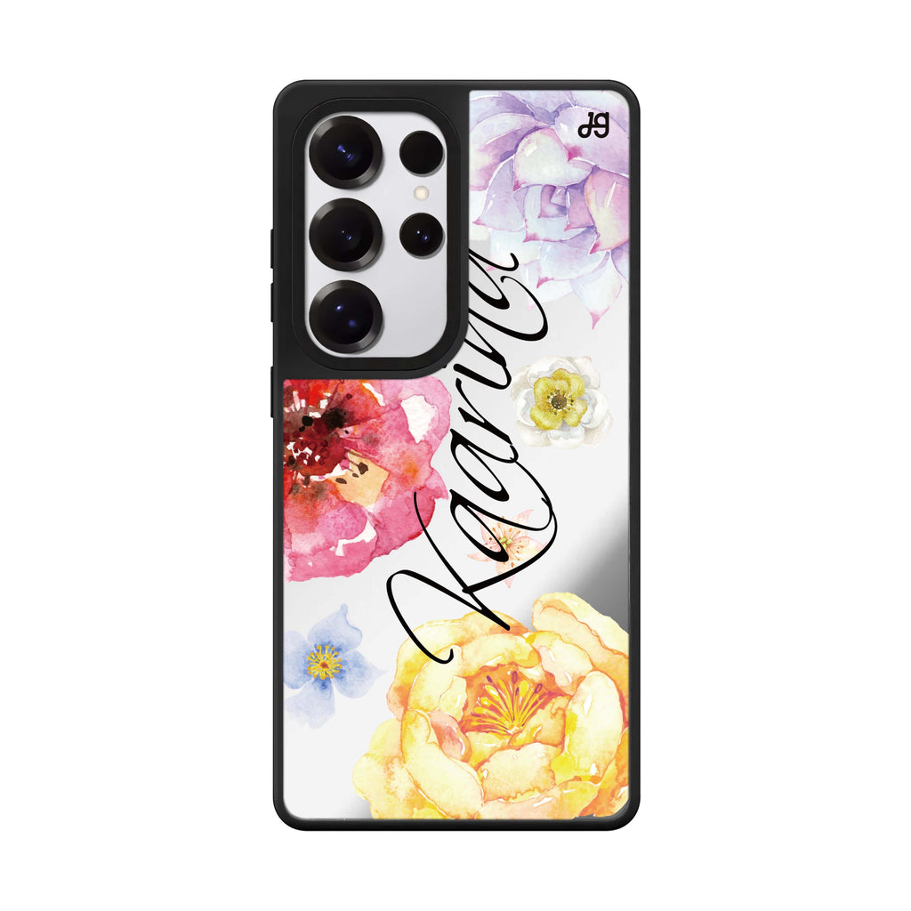Colorful Watercolor Flowers 鏡面手機殼