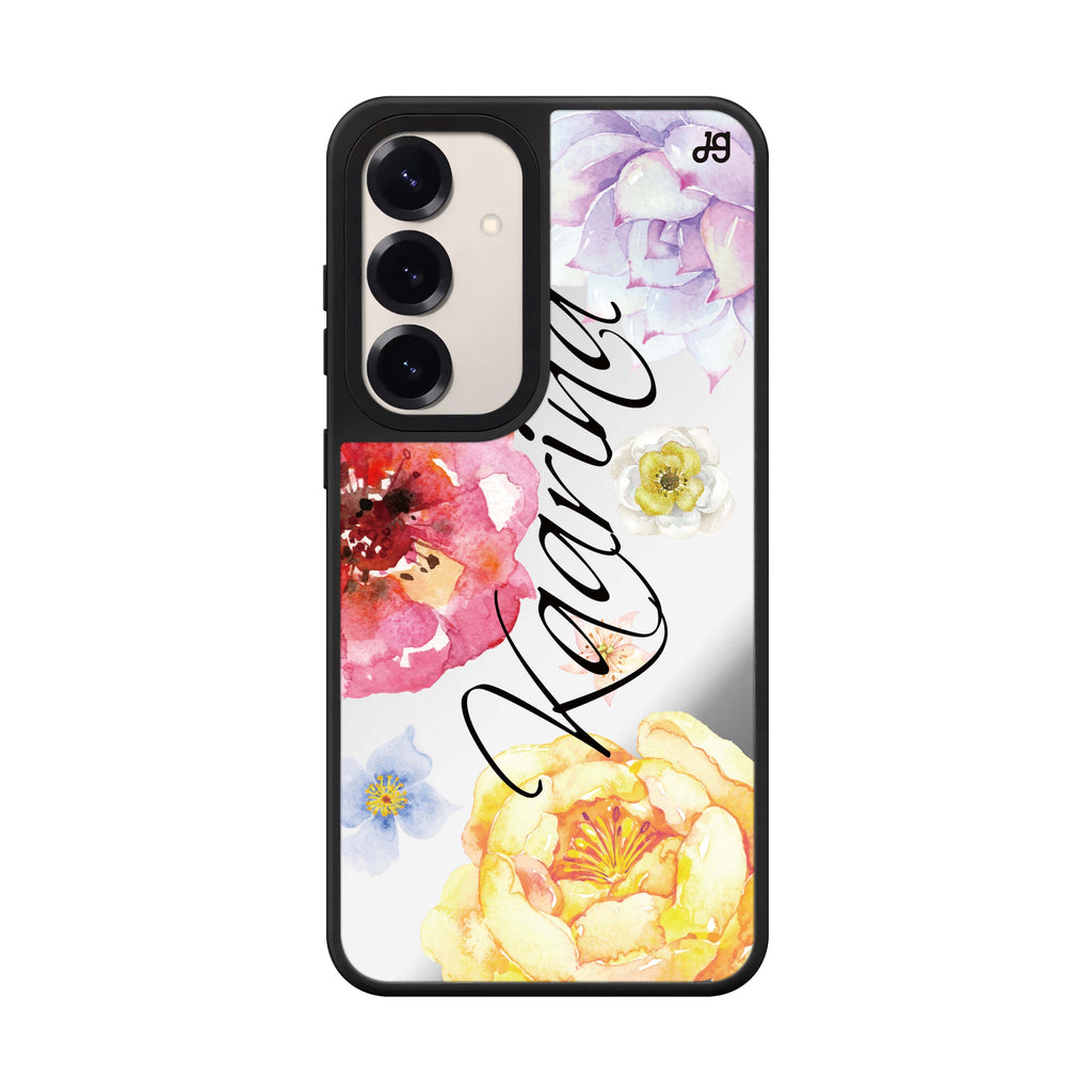 Colorful Watercolor Flowers 鏡面手機殼