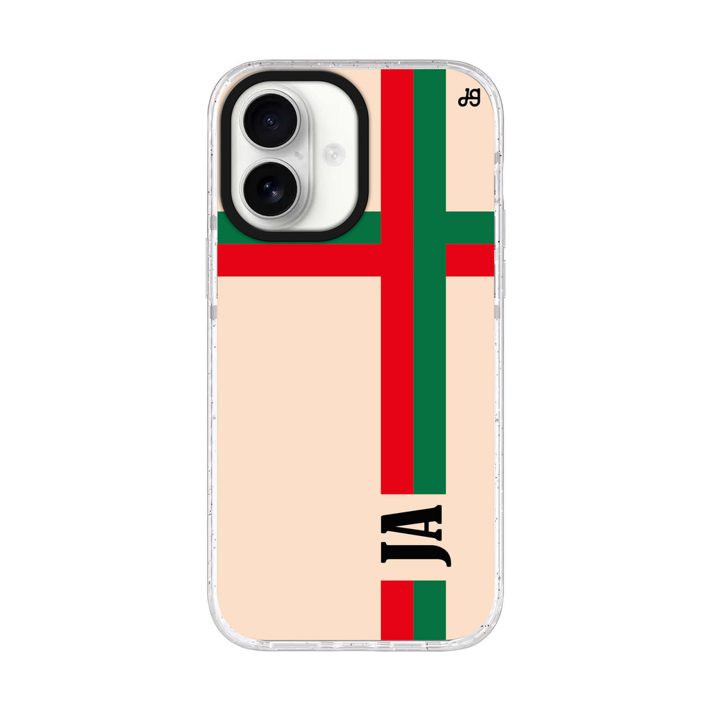 Matching Stripes iPhone 17 水晶透明保護殼正面展示