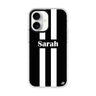 Black and white Stripes iPhone 17 水晶透明保護殼正面展示