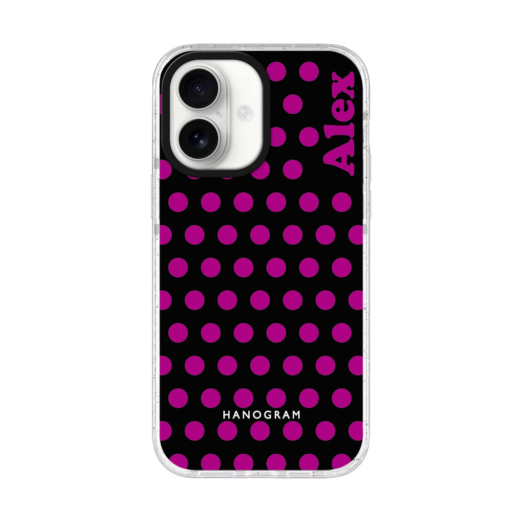 Wave Dots iPhone 17 水晶透明保護殼正面展示