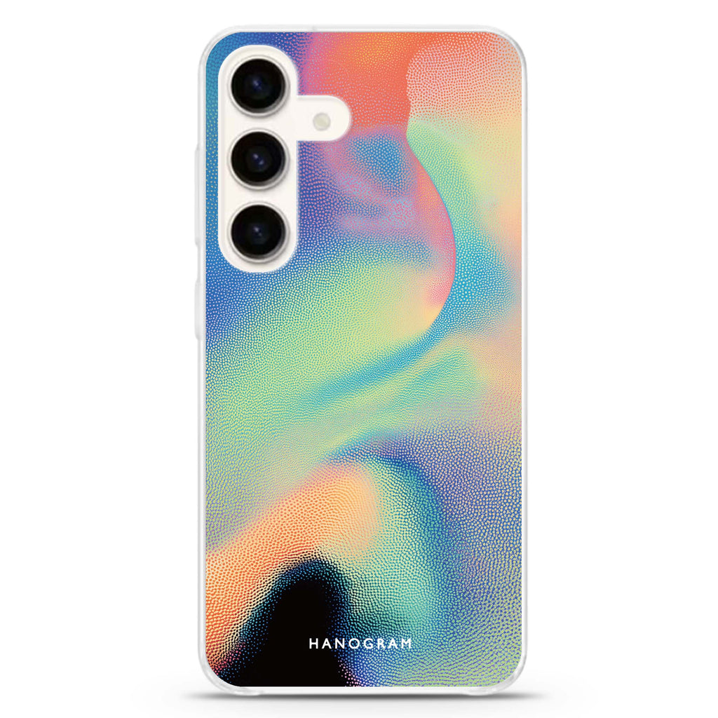 Rainbow Flow Samsung Galaxy S26/S25/S24 水晶透明保護殼正面展示