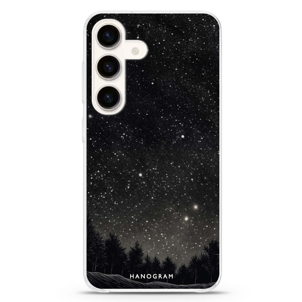 Galactic Gleam Samsung Galaxy S26/S25/S24 水晶透明保護殼正面展示