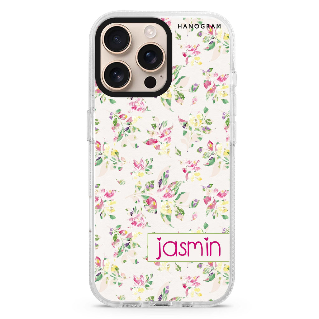 Floral Rain Magsafe 兼容水晶透明保護殼