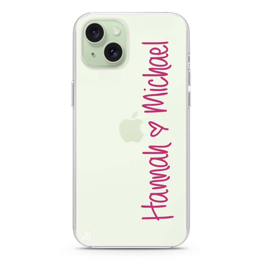Vertical Names iPhone 15 plus 水晶透明保護殼