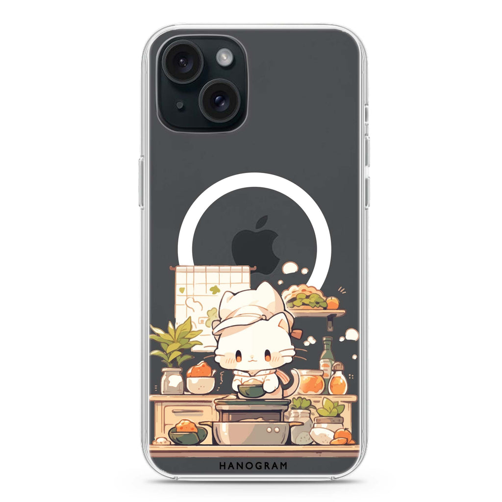 Chef Whisker Mess iPhone 15 Plus Magsafe 兼容水晶透明保護殼