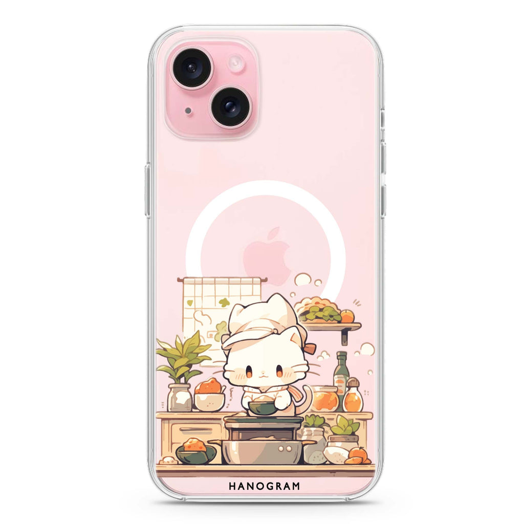 Chef Whisker Mess iPhone 15 Magsafe 兼容水晶透明保護殼