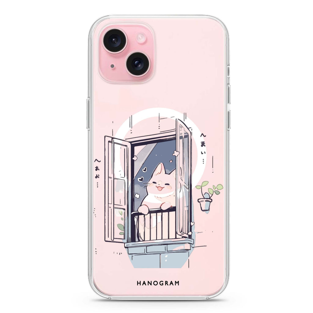 Ledge Lounging Kitty iPhone 15 Plus Magsafe 兼容水晶透明保護殼