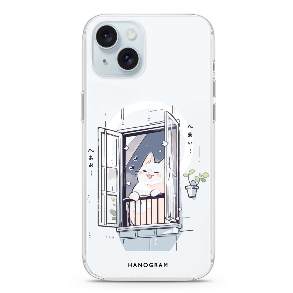 Ledge Lounging Kitty iPhone 15 Magsafe 兼容水晶透明保護殼