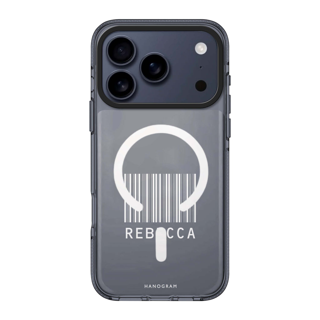 Barcode iPhone 17 Pro Max MagSafe 水晶透明保護殼 圖案款設計 可自訂名字及字色 圖1