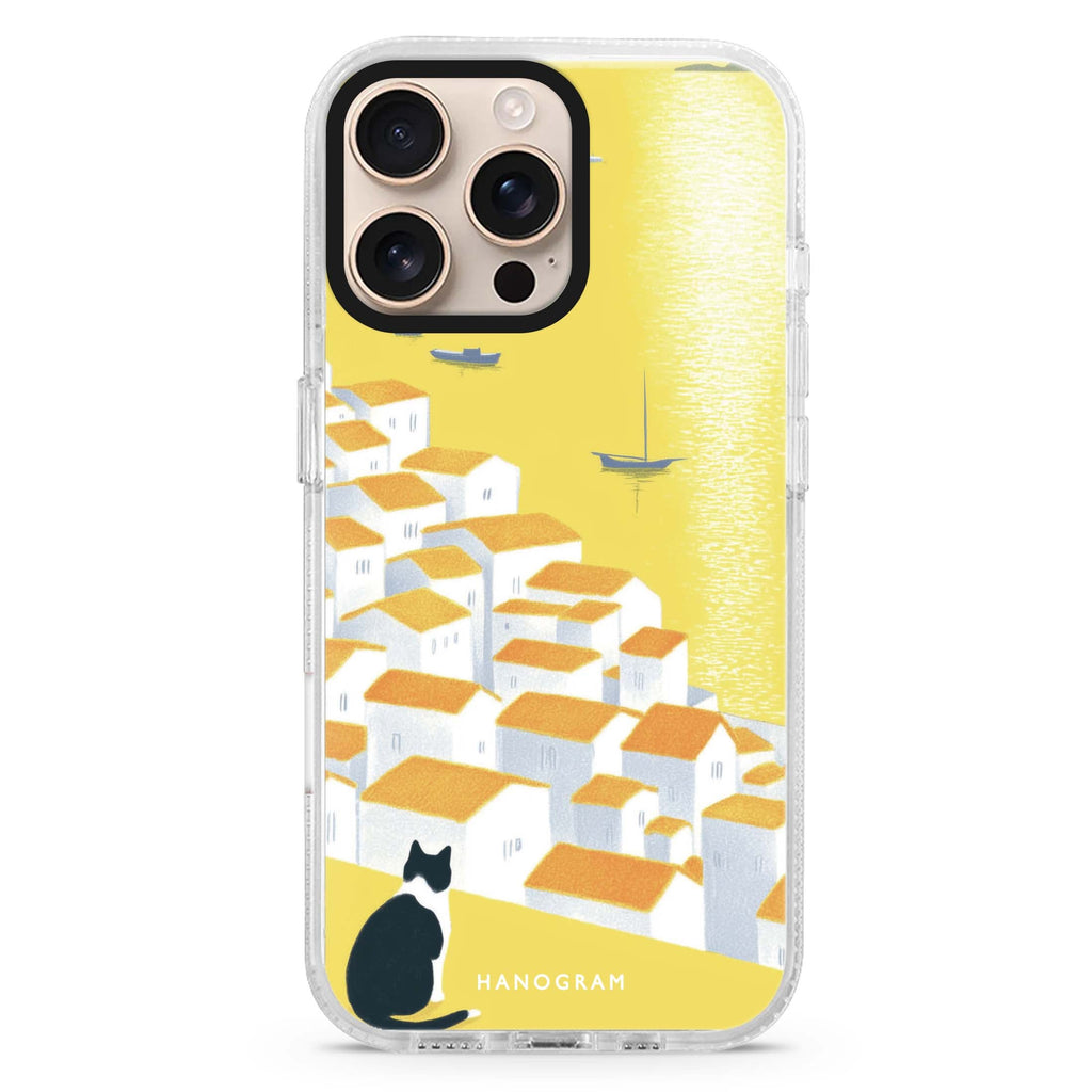 Sunset View Cat Magsafe 兼容水晶透明保護殼