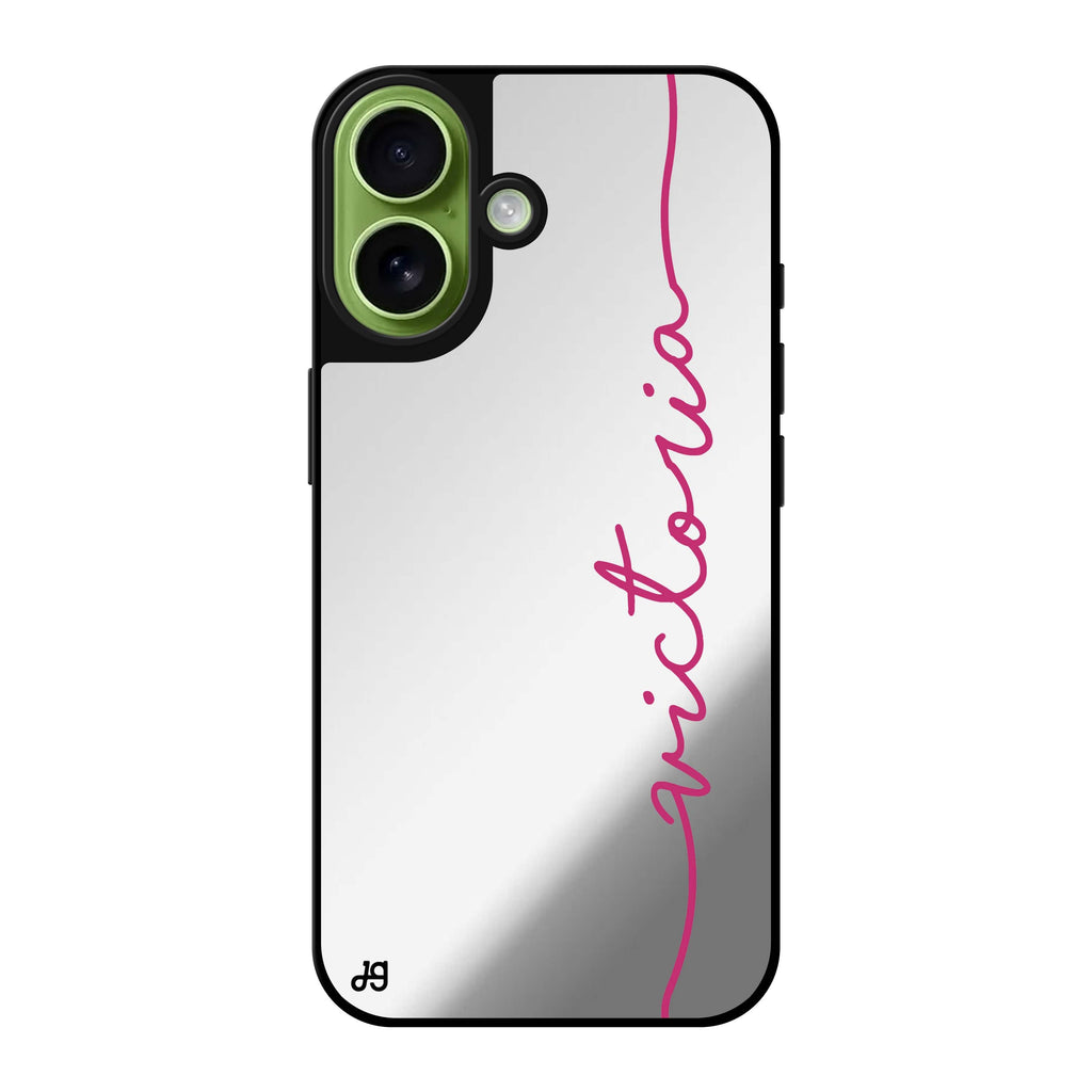 Reflective iPhone 16 Mirror Case –Vertical Handwritten II Design