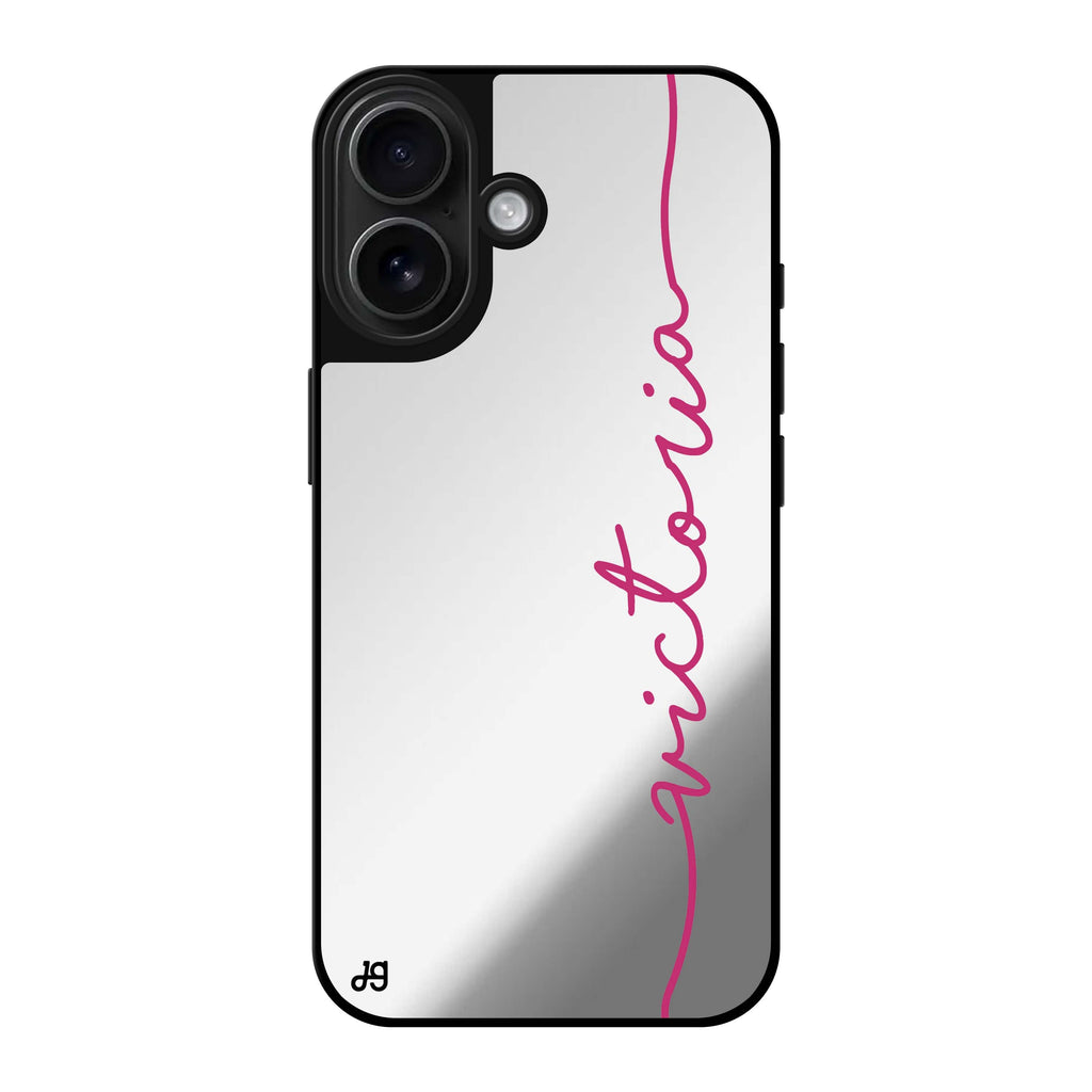 Reflective iPhone 16 Mirror Case –Vertical Handwritten II Design