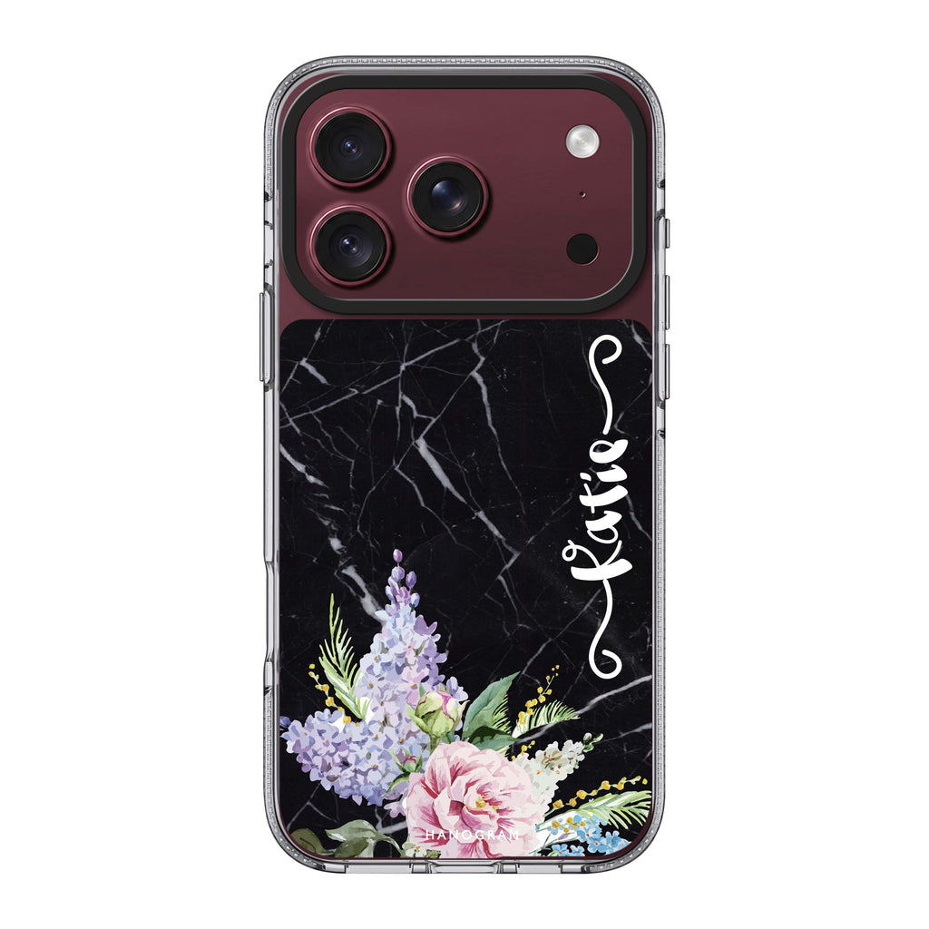 Floral & Black Marble 水晶透明保護殼