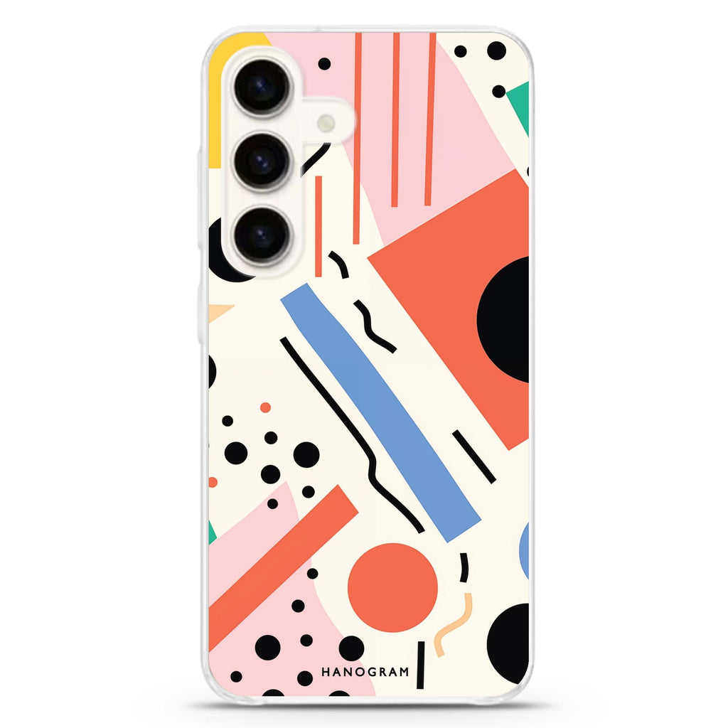Geometric Groove Samsung Galaxy S26/S25/S24 水晶透明保護殼正面展示