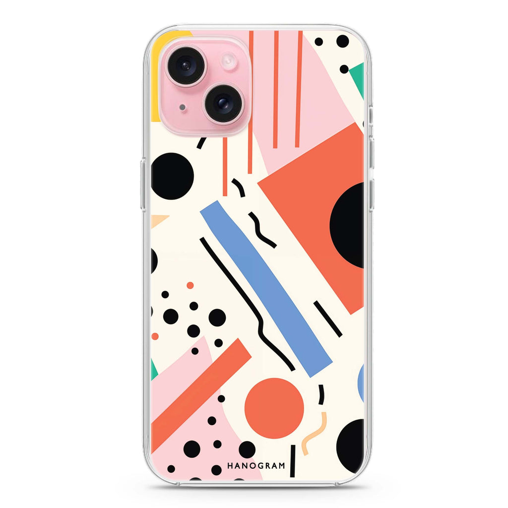 Geometric Groove iPhone 15 Magsafe 兼容水晶透明保護殼
