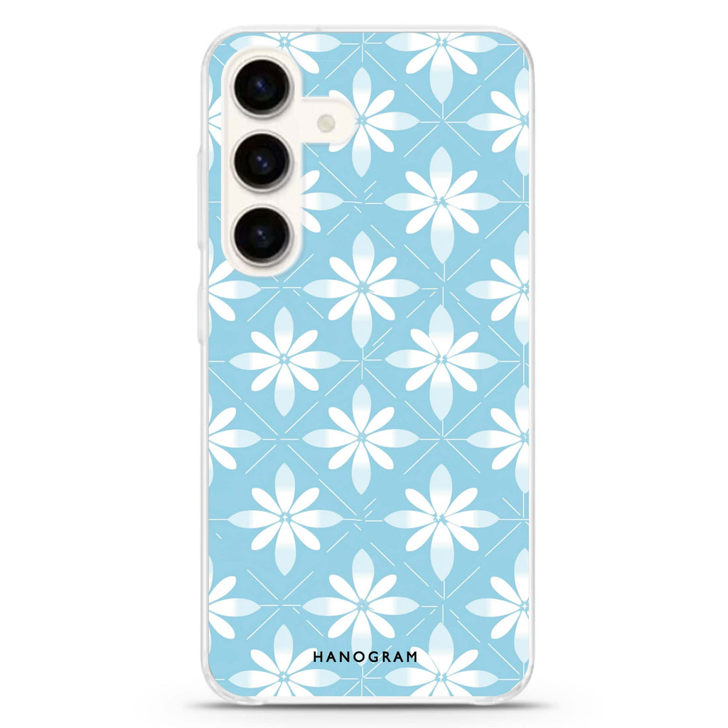 Floral Fusion Samsung Galaxy S26/S25/S24 水晶透明保護殼正面展示