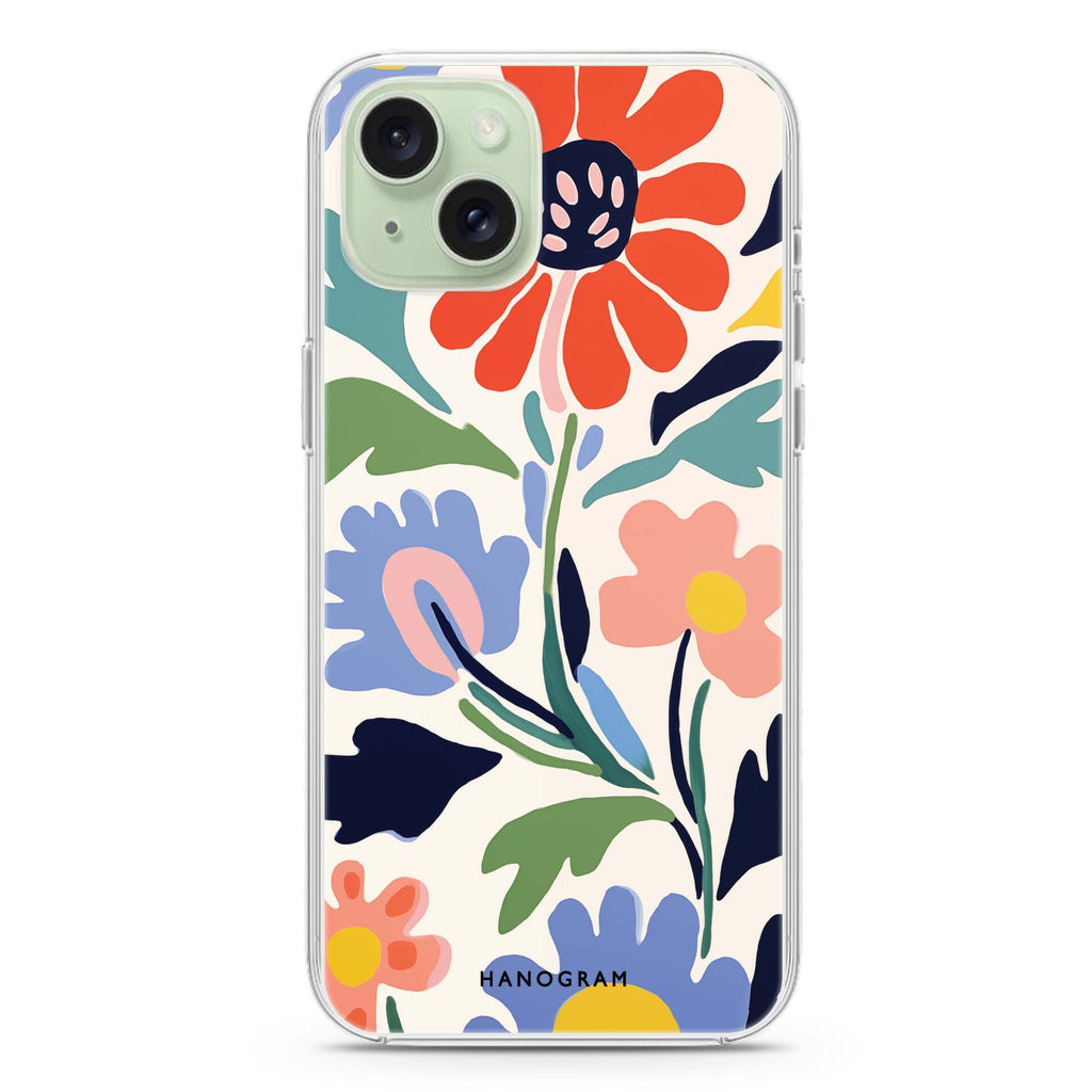 Brushed Blossoms iPhone 15 Plus Magsafe 兼容水晶透明保護殼