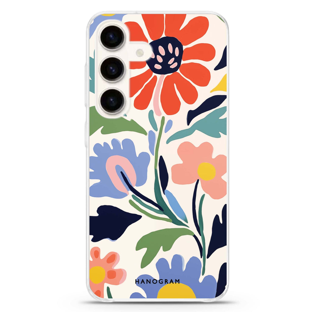 Brushed Blossoms Samsung Galaxy S26/S25/S24 水晶透明保護殼正面展示