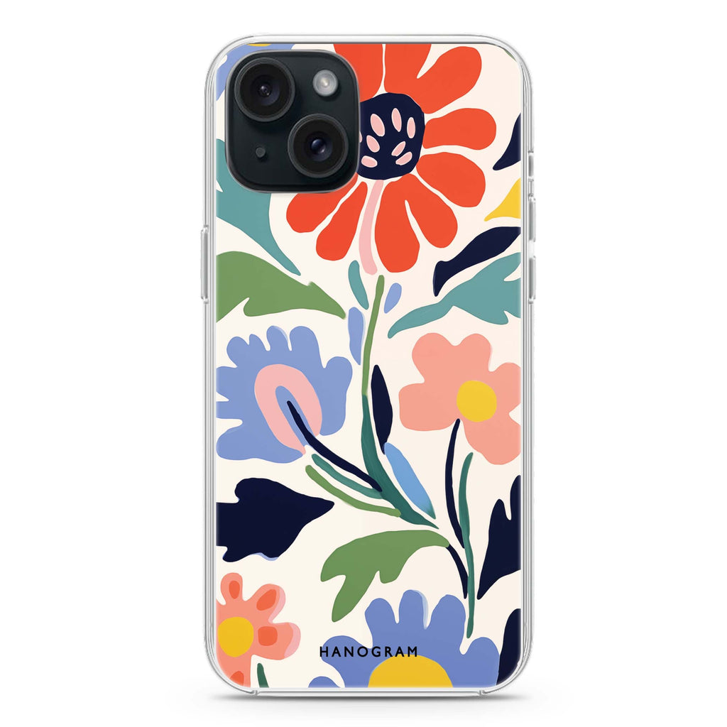 Brushed Blossoms iPhone 15 Magsafe 兼容水晶透明保護殼