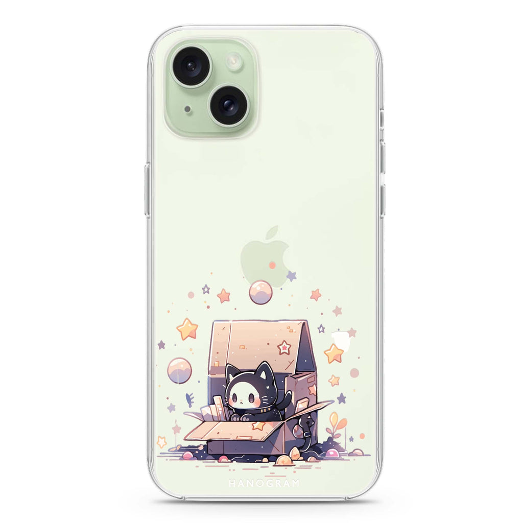 Starship Cat Pod iPhone 15 Plus 水晶透明保護殼