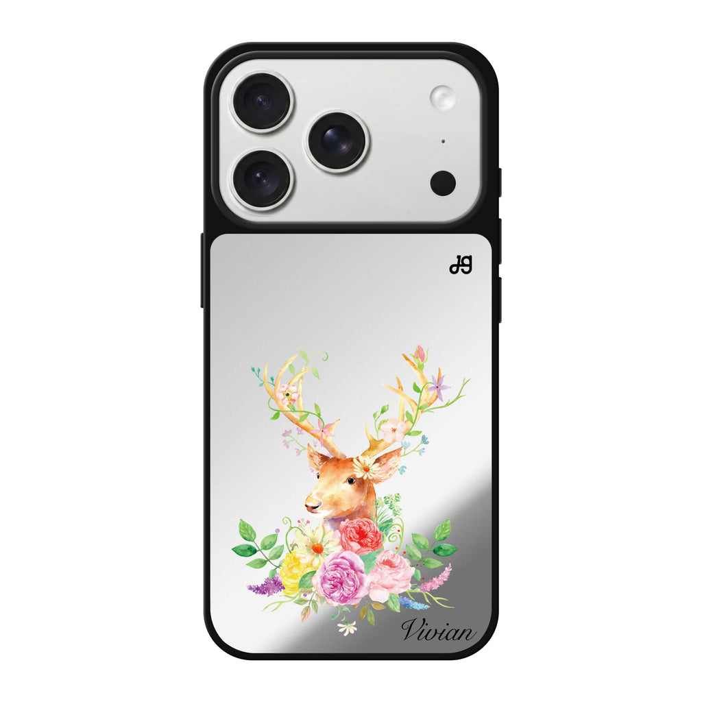 Floral & Deer 鏡面手機殼