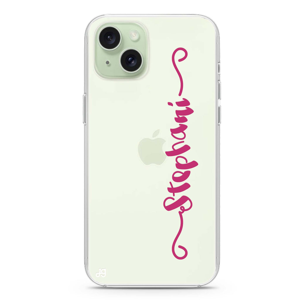 Casual Vertical Name iPhone 15 水晶透明保護殼