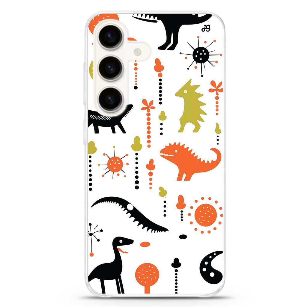 Dino Delight Samsung Galaxy S26/S25/S24 水晶透明保護殼正面展示