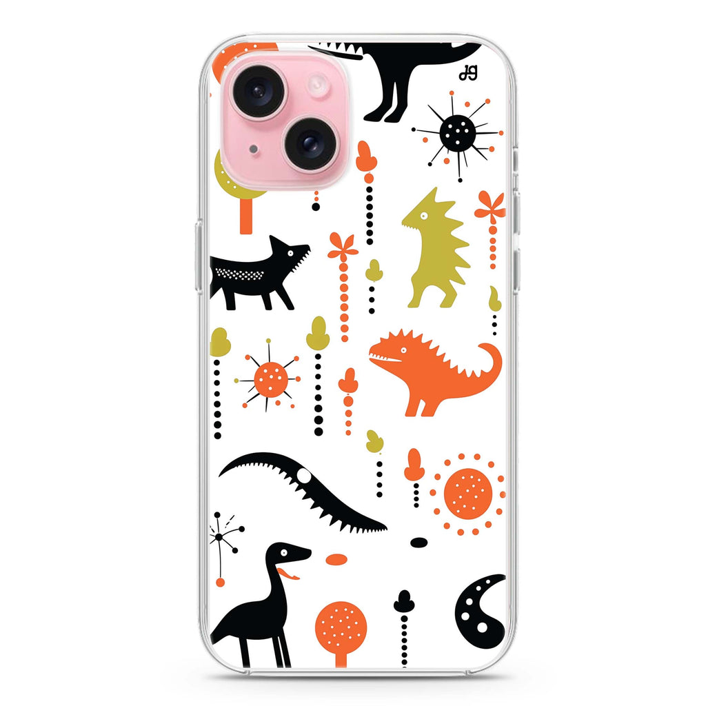 Dino Delight iPhone 15 Plus Magsafe 兼容水晶透明保護殼