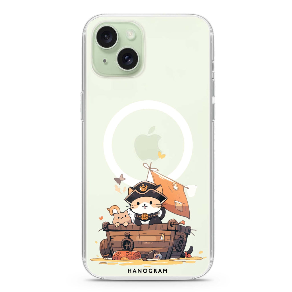Feline Corsair iPhone 15 Plus Magsafe 兼容水晶透明保護殼